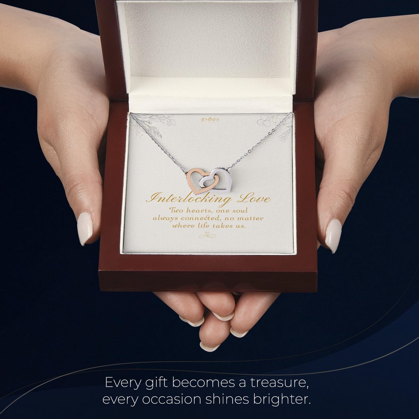 Interlocking Heart Necklace Elegant Gifts