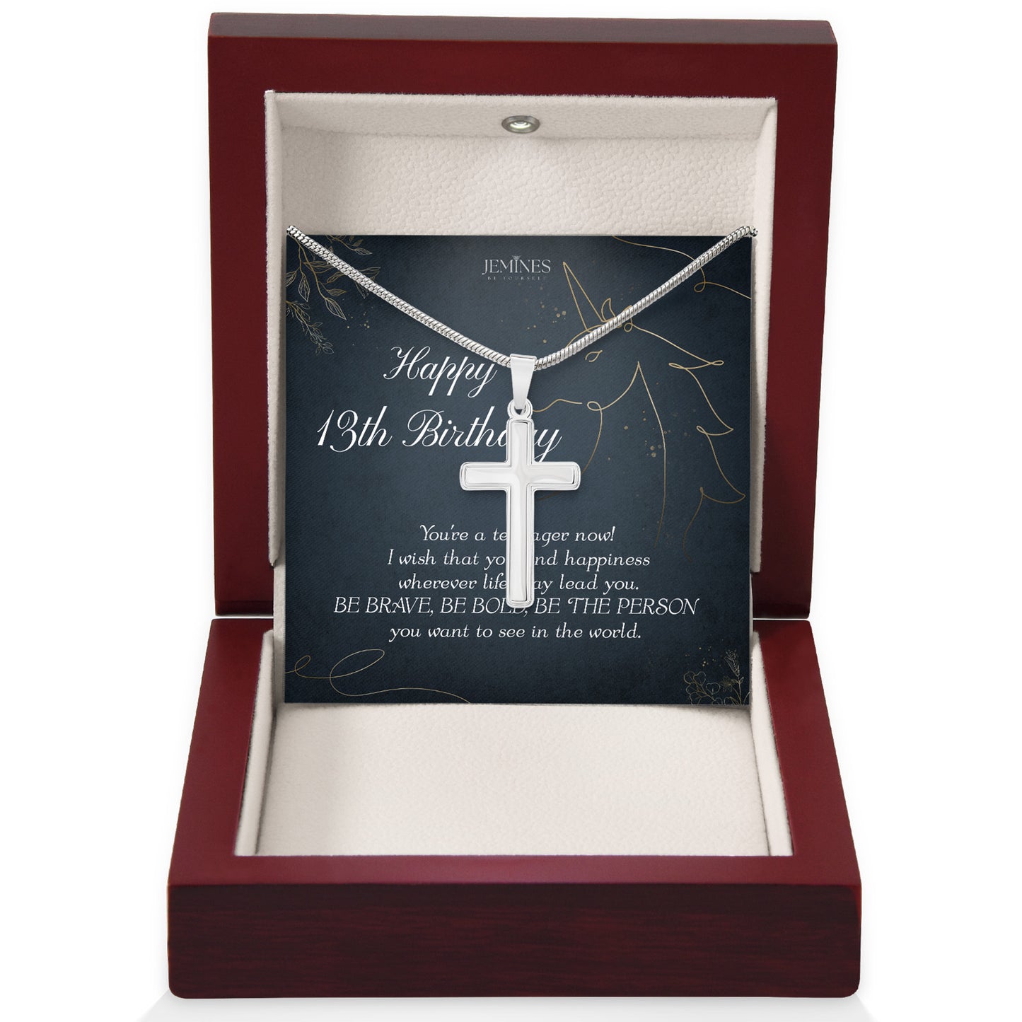 13th Birthday Artisan Crafted Cross Necklace