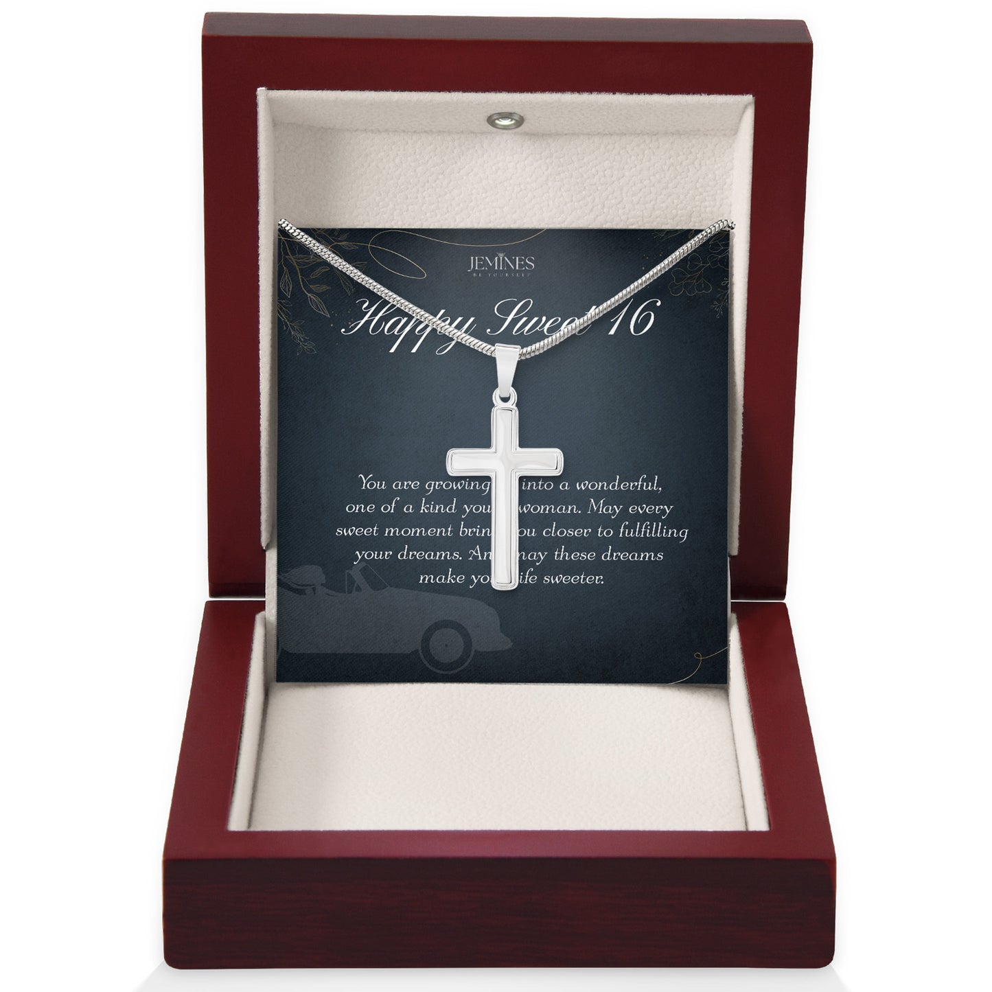 16th Birthday Artisan Crafted Cross Necklace
