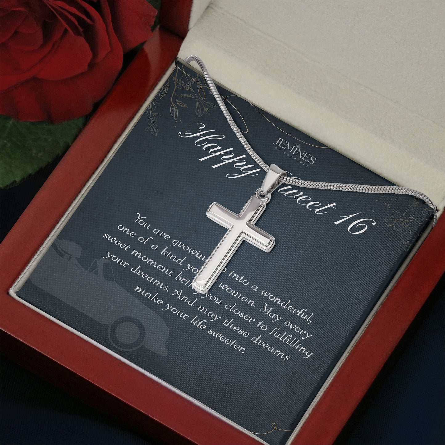 16th Birthday Artisan Crafted Cross Necklace