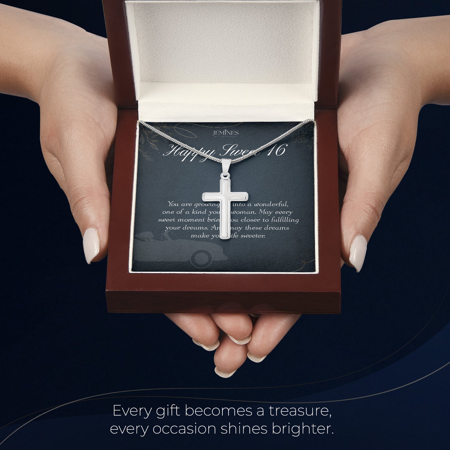 16th Birthday Artisan Crafted Cross Necklace