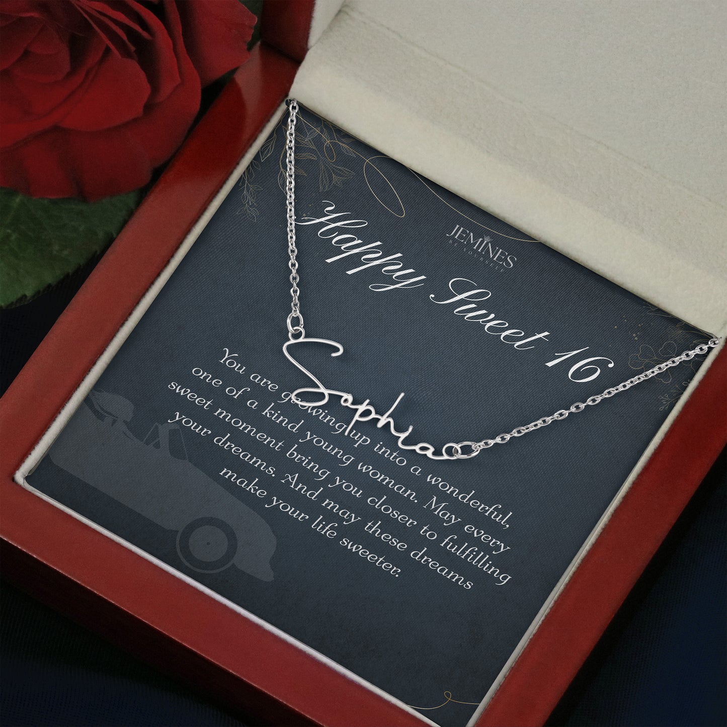16th Birthday Custom Signature Name Necklace