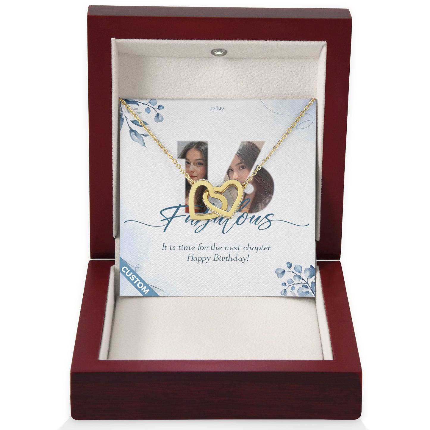 16th Birthday Interlocking Gold Necklace Custom Gifts