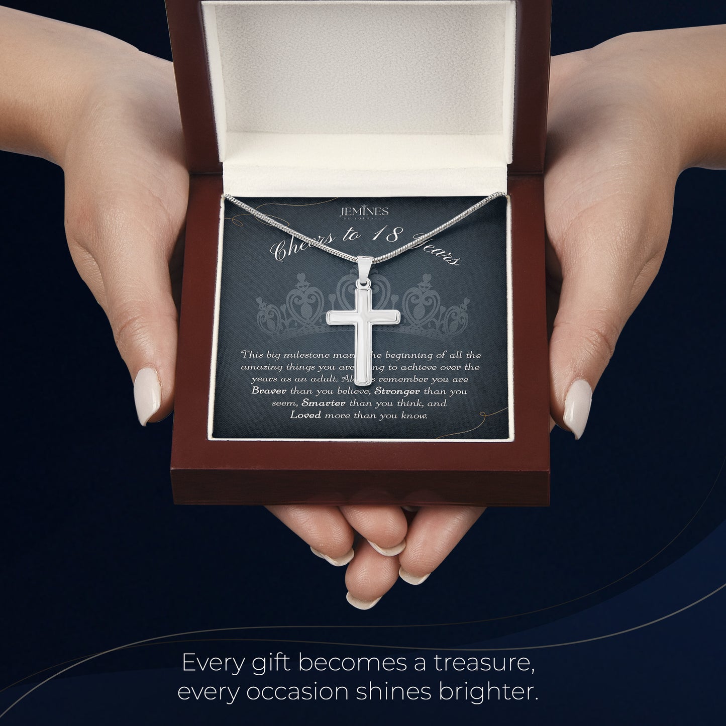 18th Birthday Artisan Crafted Cross Necklace