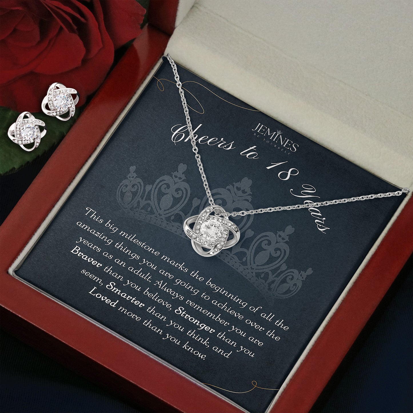 18th Birthday Love Knot Set Necklace Gifts