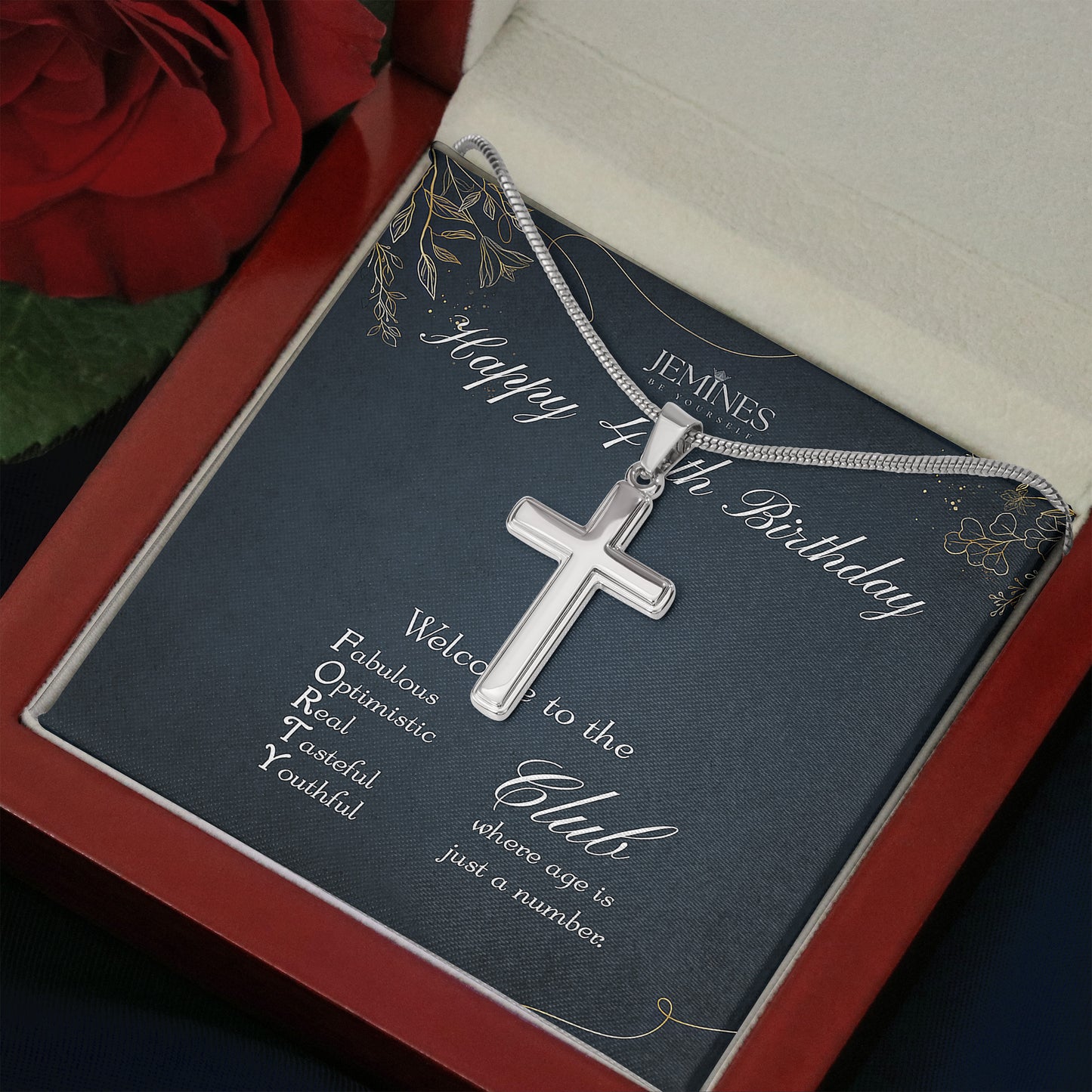 40th Birthday Artisan Crafted Cross Necklace