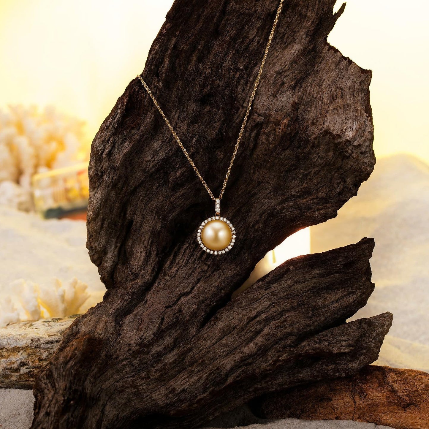 Golden South Sea Pearl Necklace Elegant Gifts
