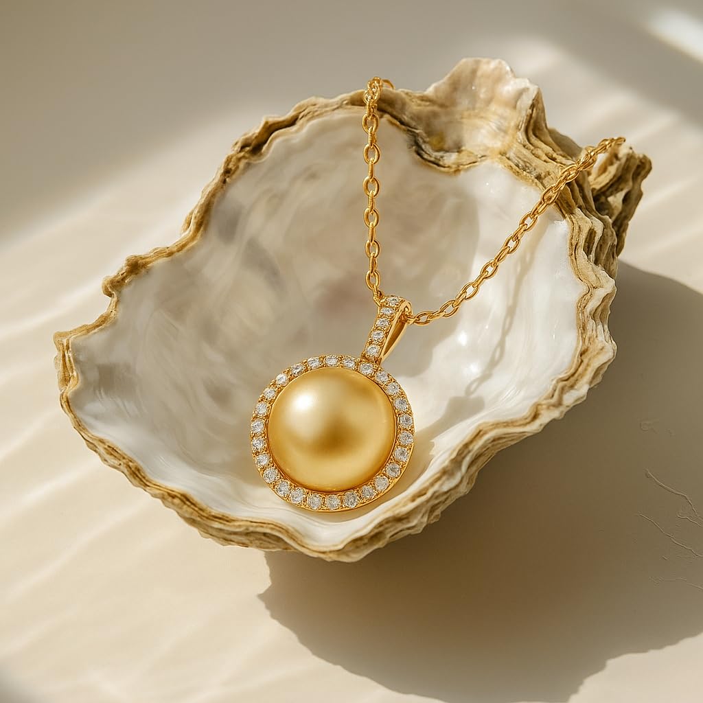 Golden South Sea Pearl Necklace Elegant Gifts