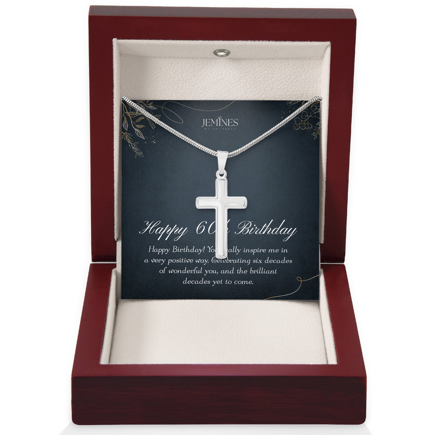 60th Birthday Artisan Crafted Cross Necklace
