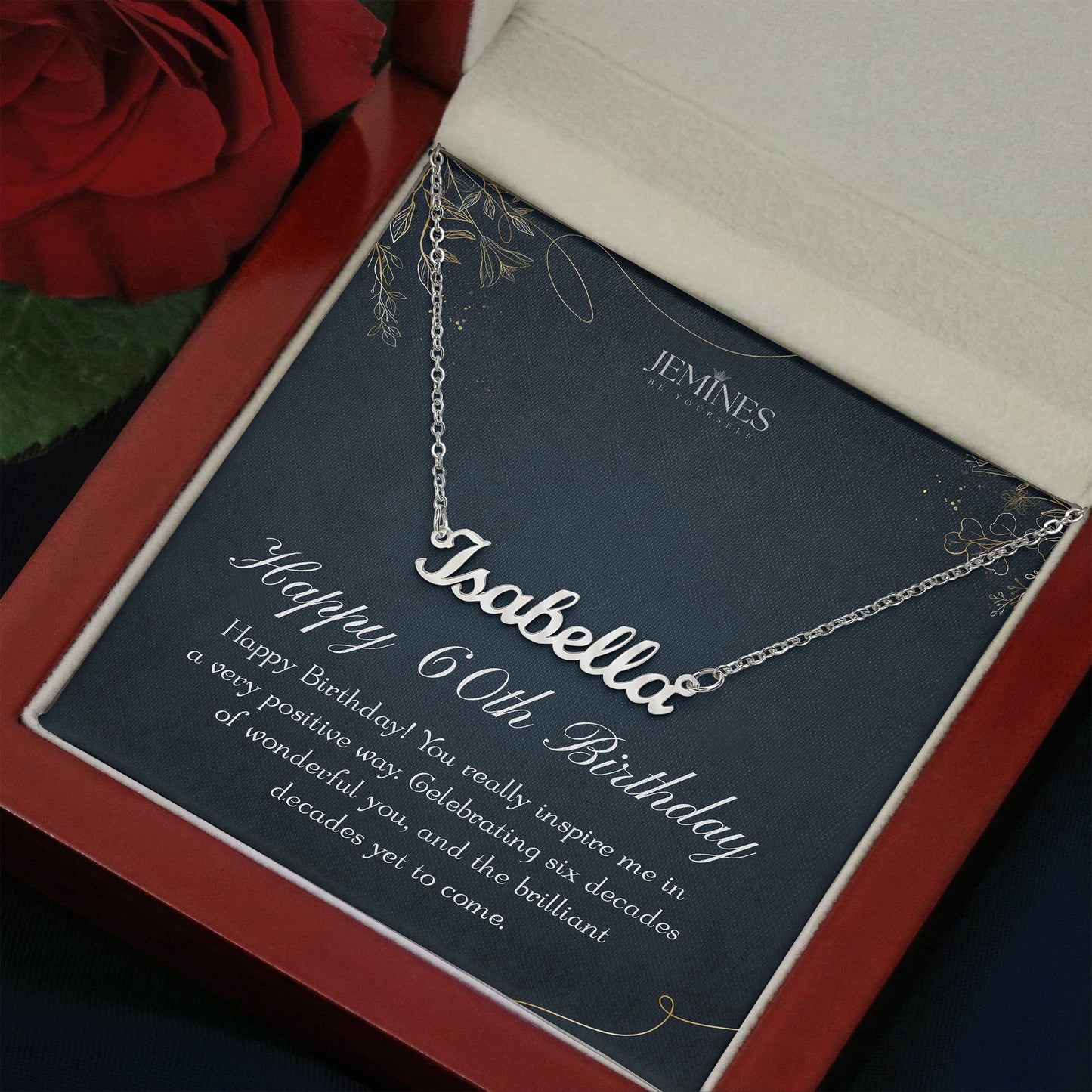 60th Birthday Custom Name Necklace Gifts