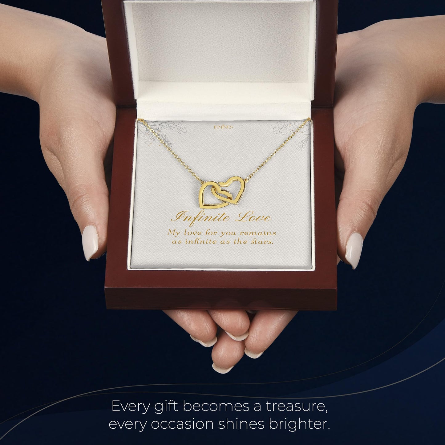 Interlocking Heart Gold Necklace Elegant Gifts