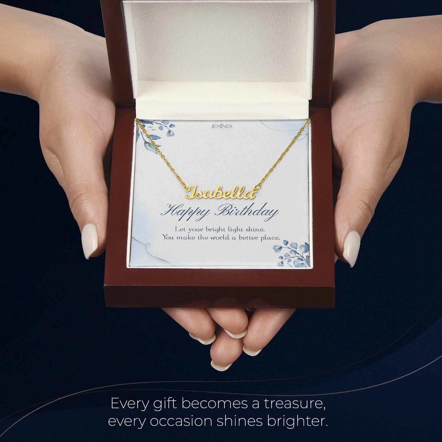 Birthday Name Gold Necklace Custom Gifts