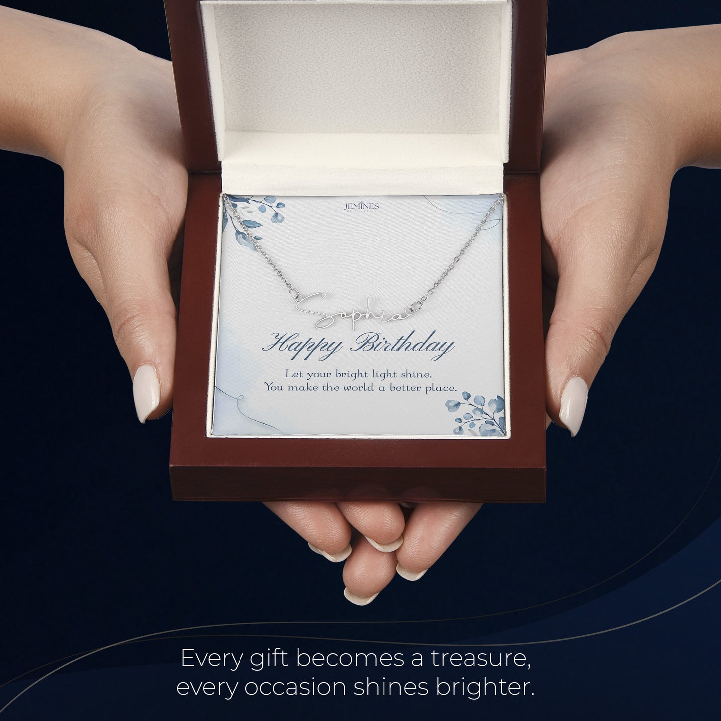 Birthday Signature Name Necklace Custom Gifts