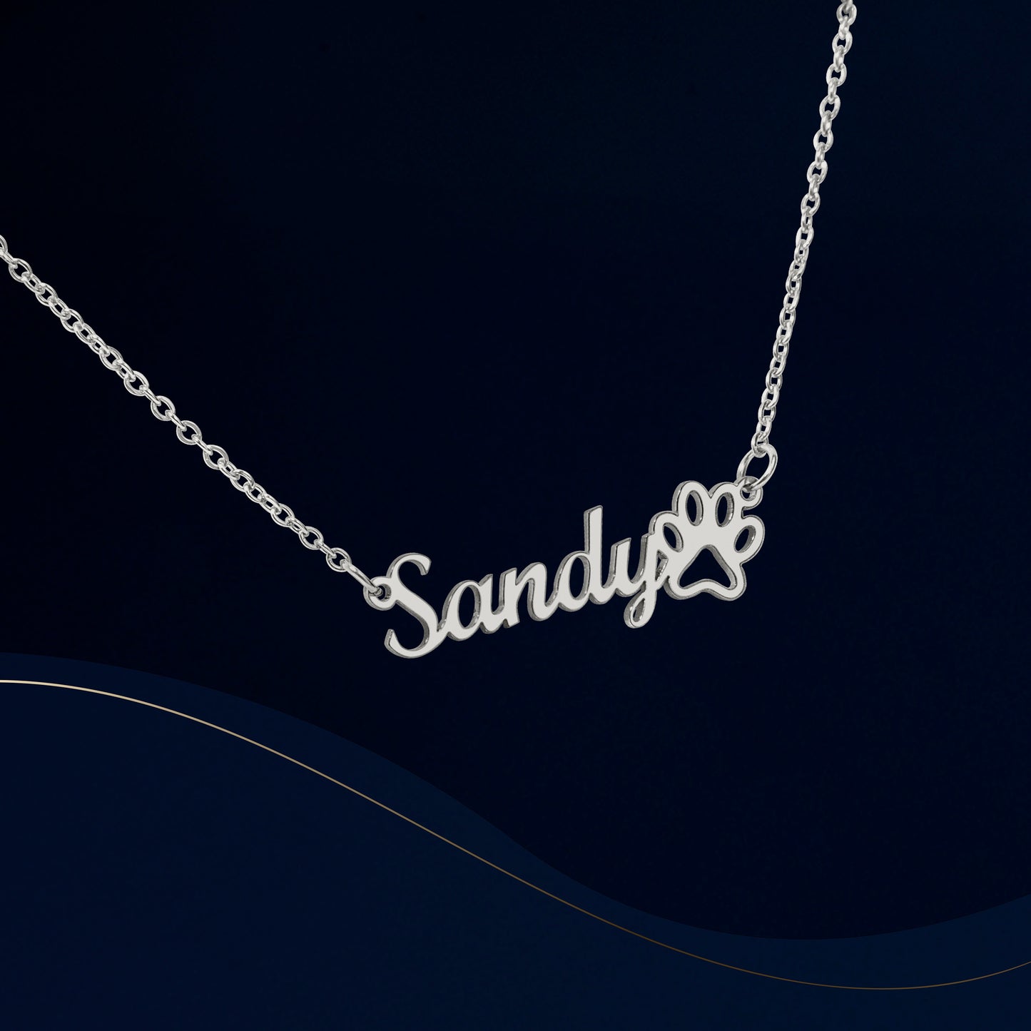 Custom Name Paw Print Necklace Elegant Gifts