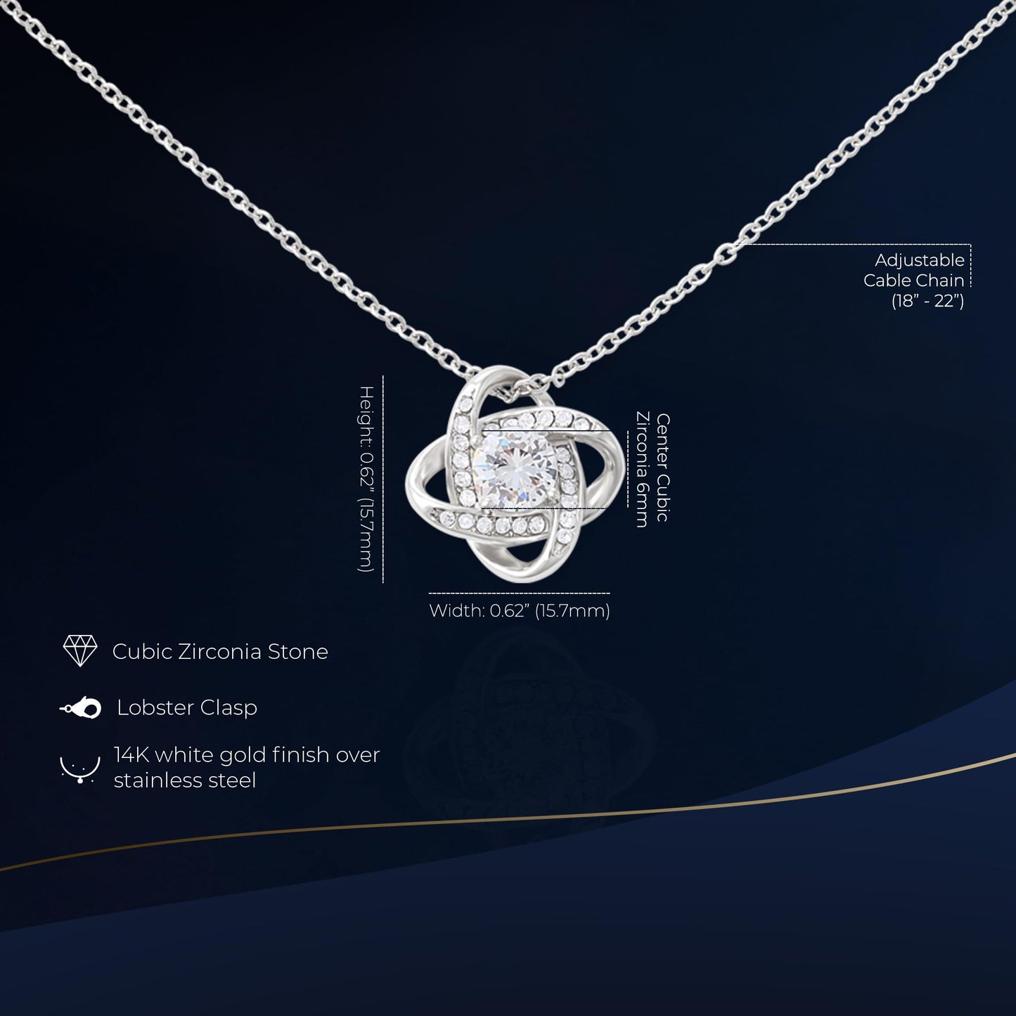Sympathy Love Knot Necklace Elegant Gifts