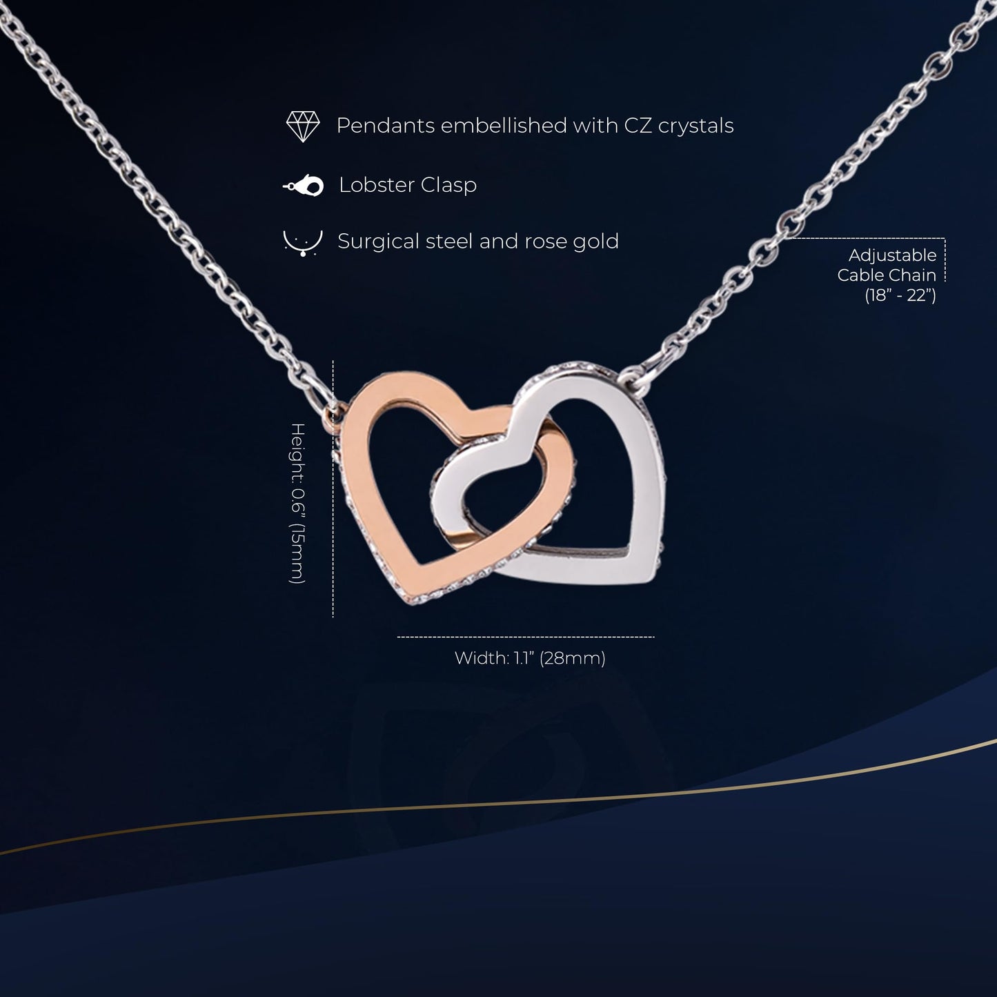 Interlocking Heart Necklace Elegant Gifts