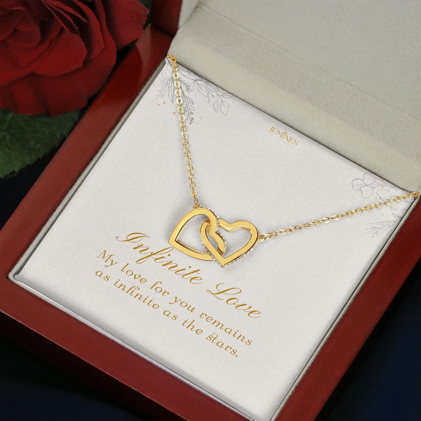 Interlocking Heart Gold Necklace Elegant Gifts