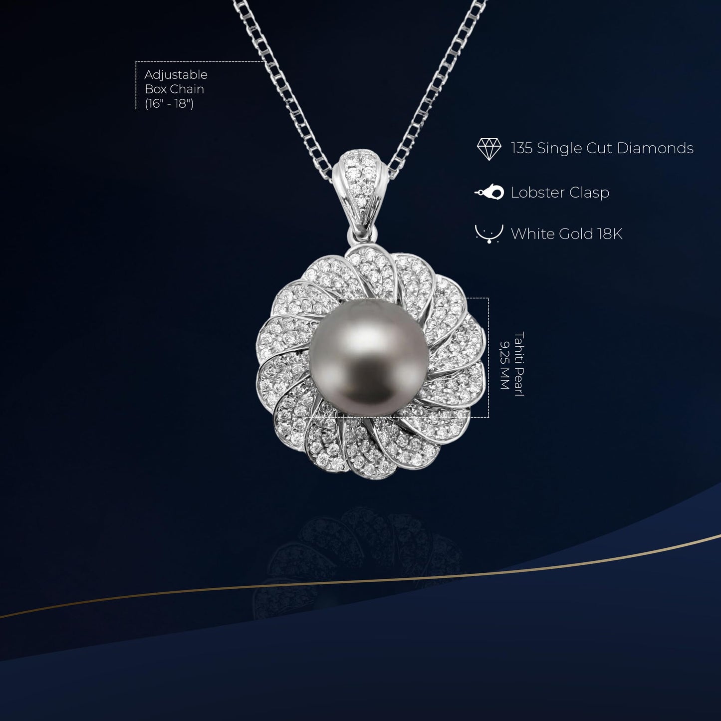 Tahitian Black Pearl Necklace Elegant Gifts