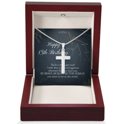 13th Birthday Artisan Crafted Cross Necklace