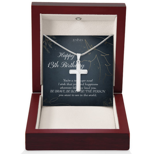 13th Birthday Artisan Crafted Cross Necklace