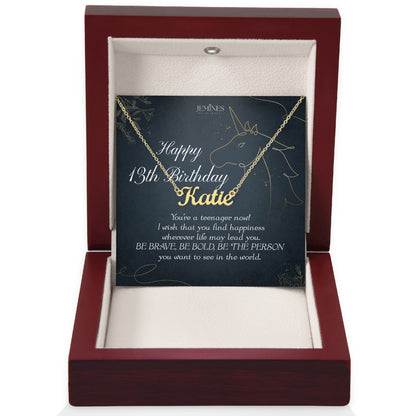 13th Birthday Custom Name Gold Necklace Gifts