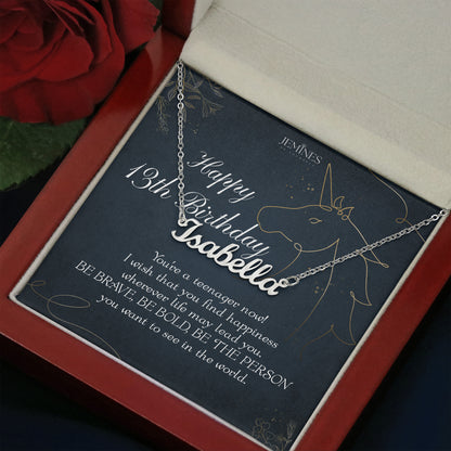 13th Birthday Custom Name Necklace Gifts