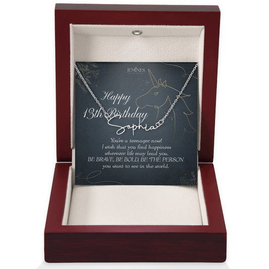 13th Birthday Custom Signature Name Necklace
