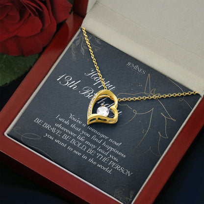 13th Birthday Forever Love Gold Necklace