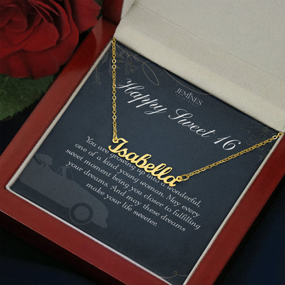 16th Birthday Custom Name Gold Necklace Gifts