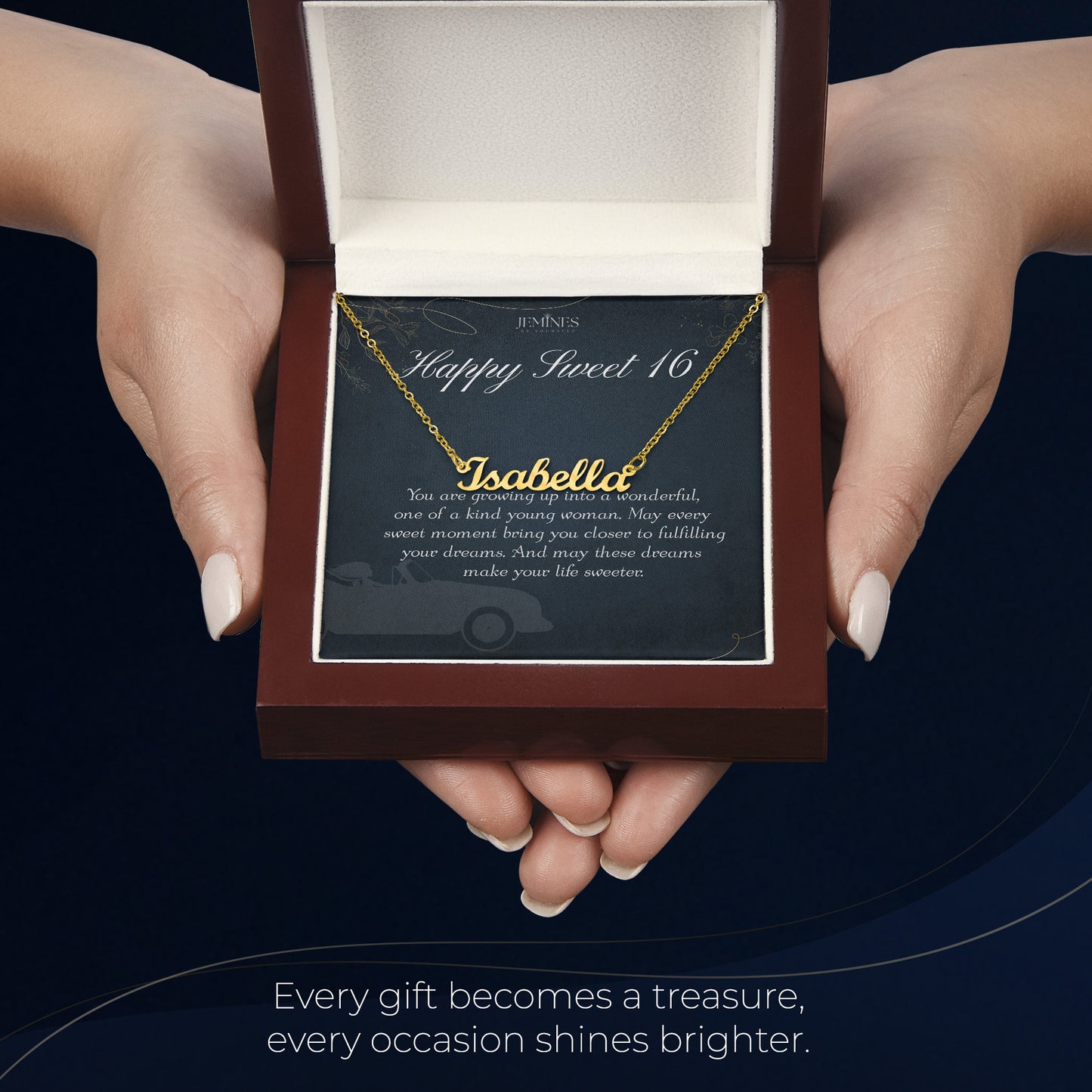 16th Birthday Custom Name Gold Necklace Gifts