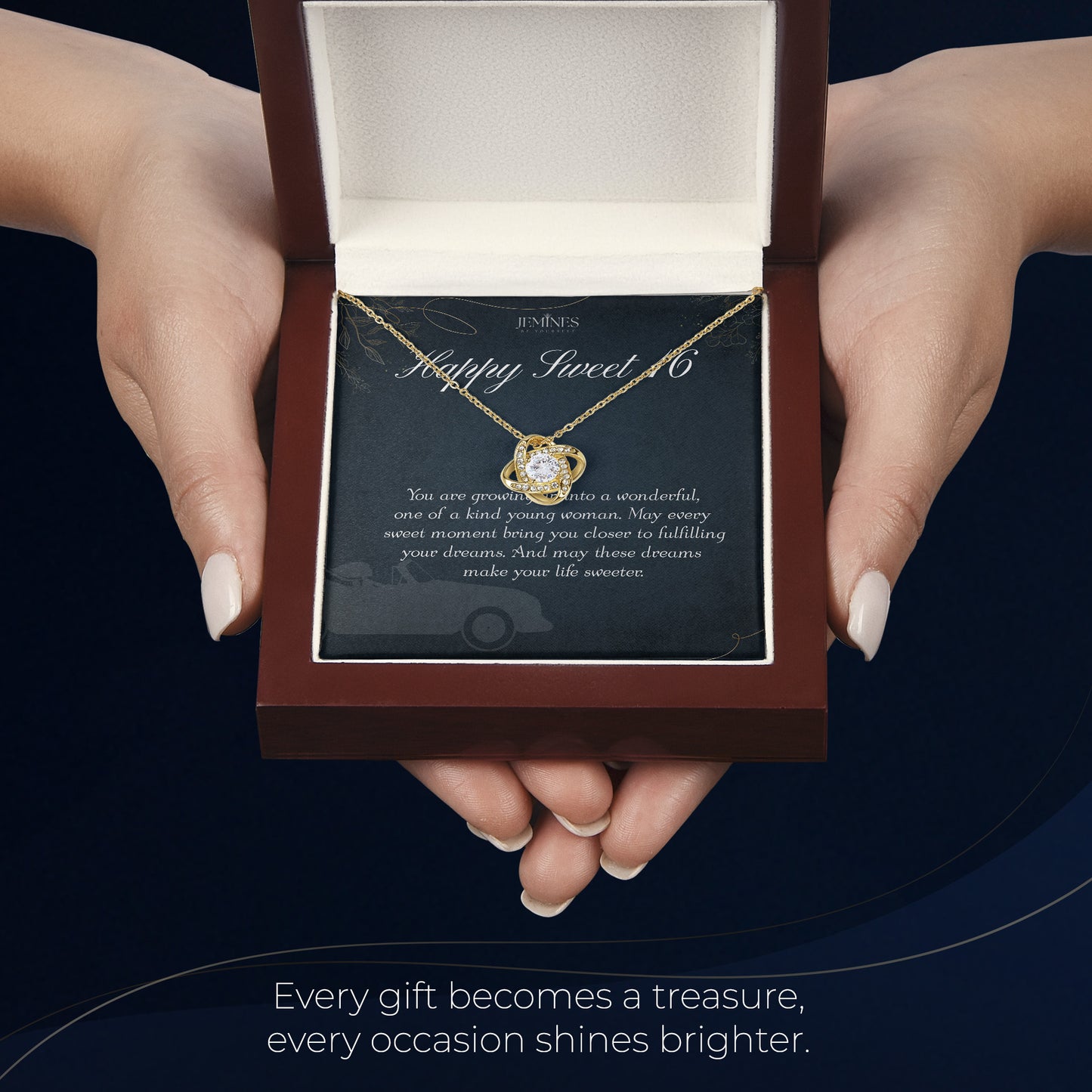 16th Birthday Love Knot Gold Necklace Gifts