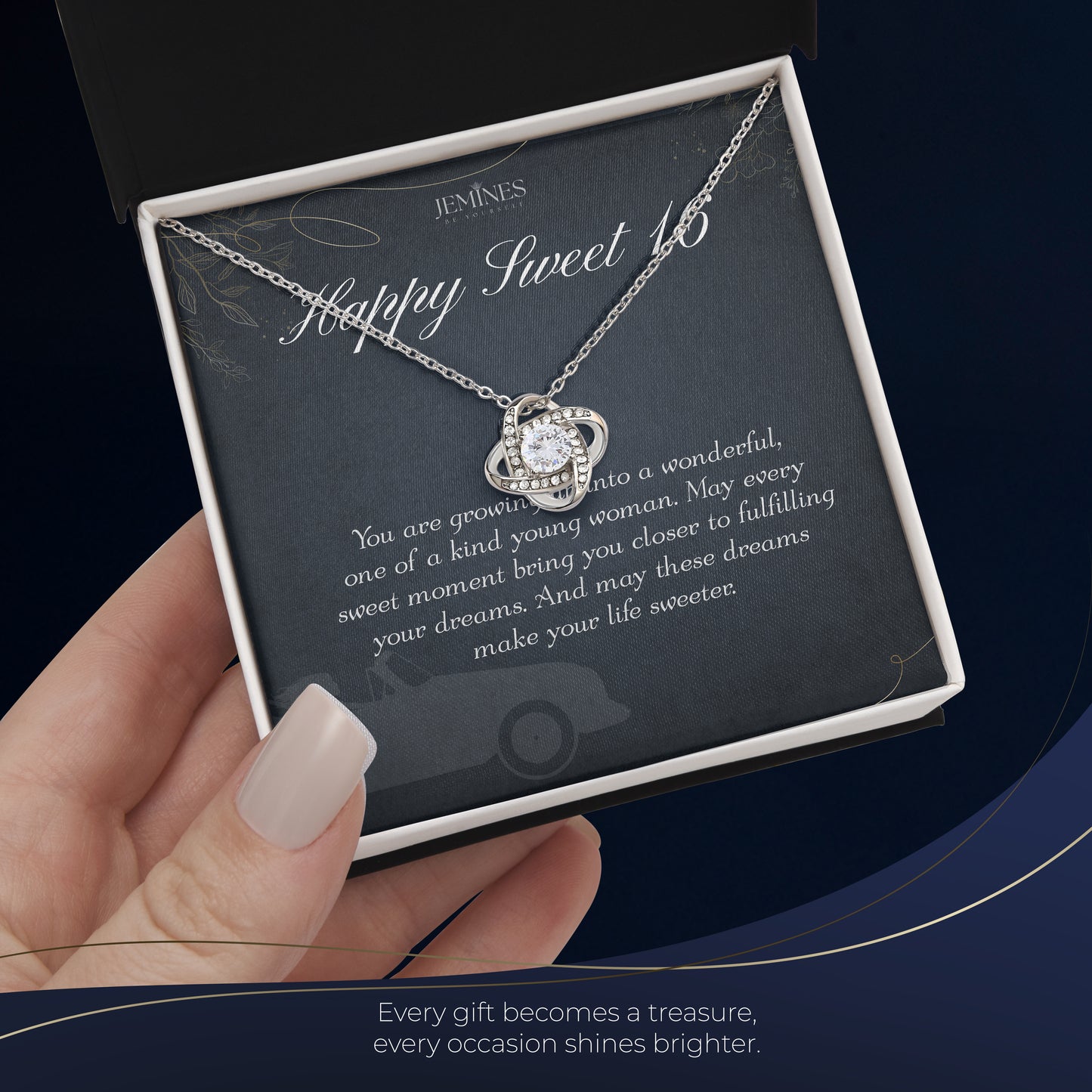 16th Birthday Love Knot Necklace Elegant Gifts