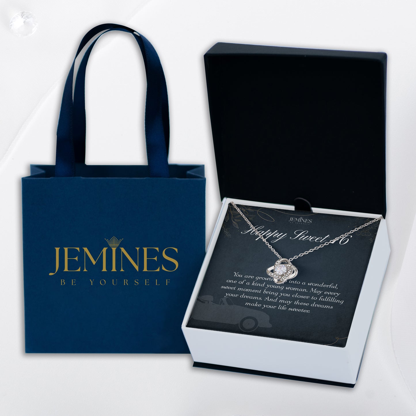 16th Birthday Love Knot Necklace Elegant Gifts