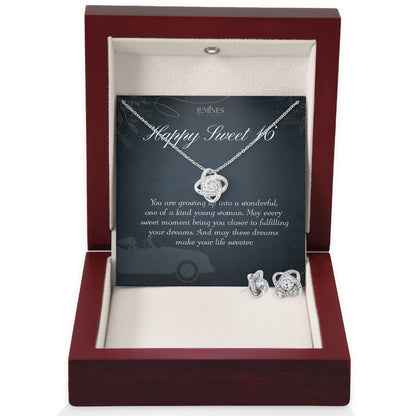 16th Birthday Love Knot Set Necklace Gifts