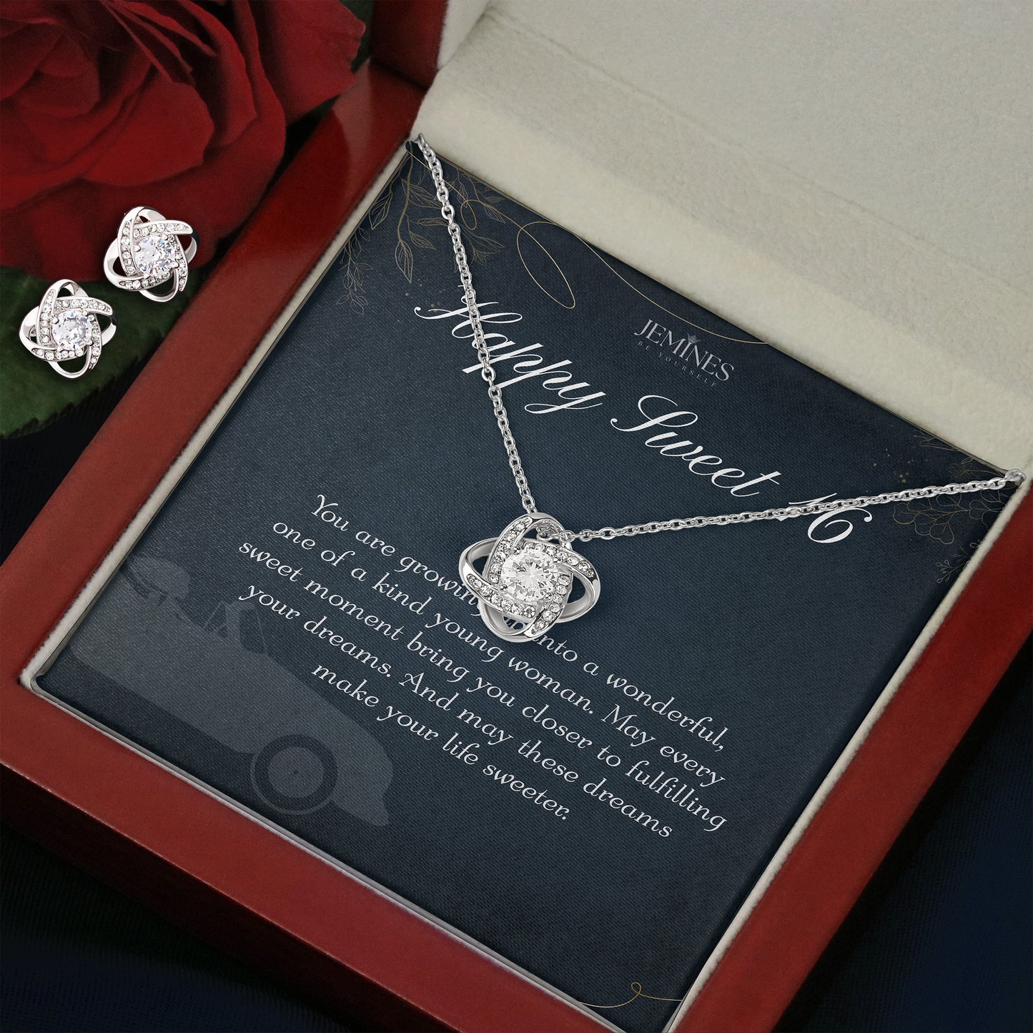 16th Birthday Love Knot Set Necklace Gifts