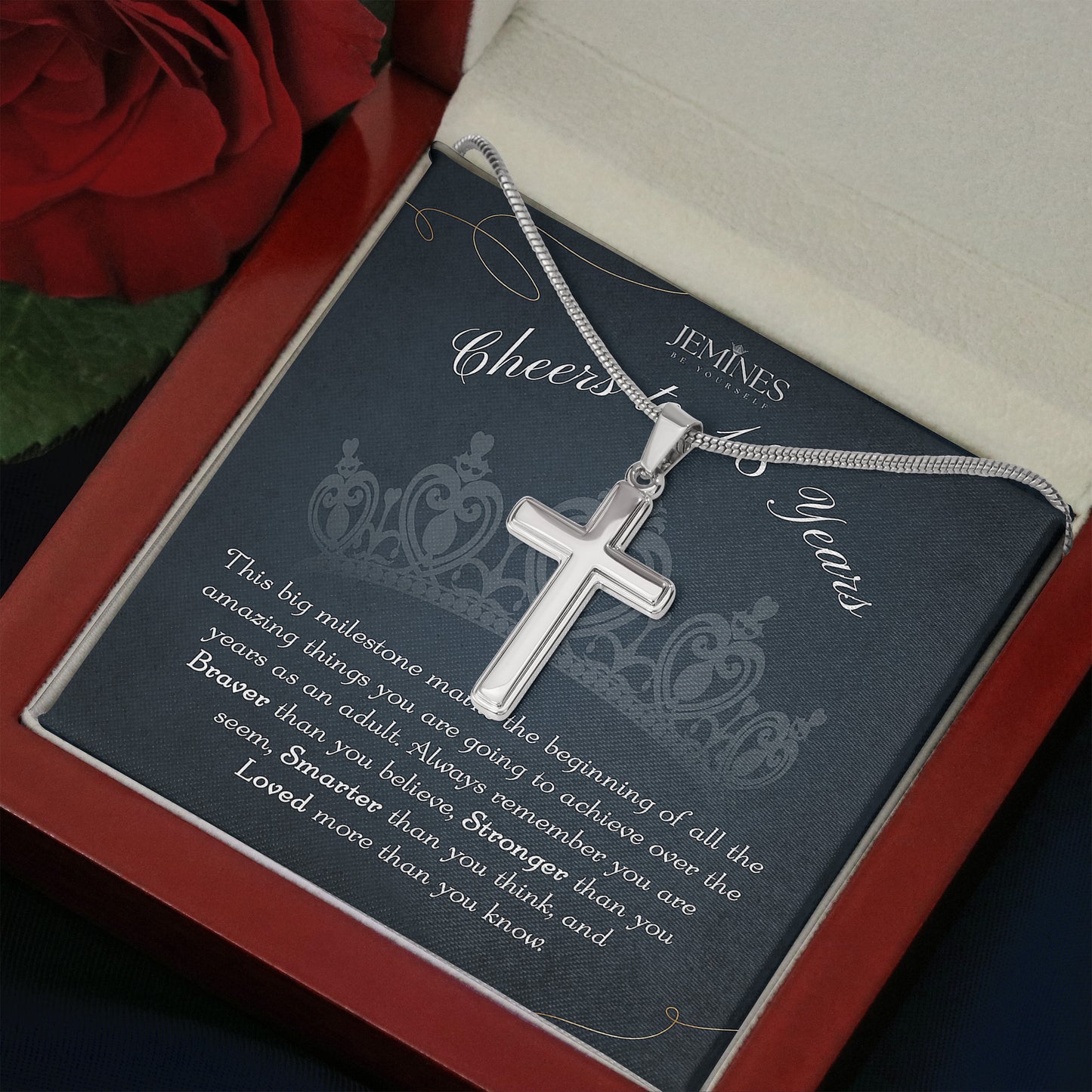 18th Birthday Artisan Crafted Cross Necklace