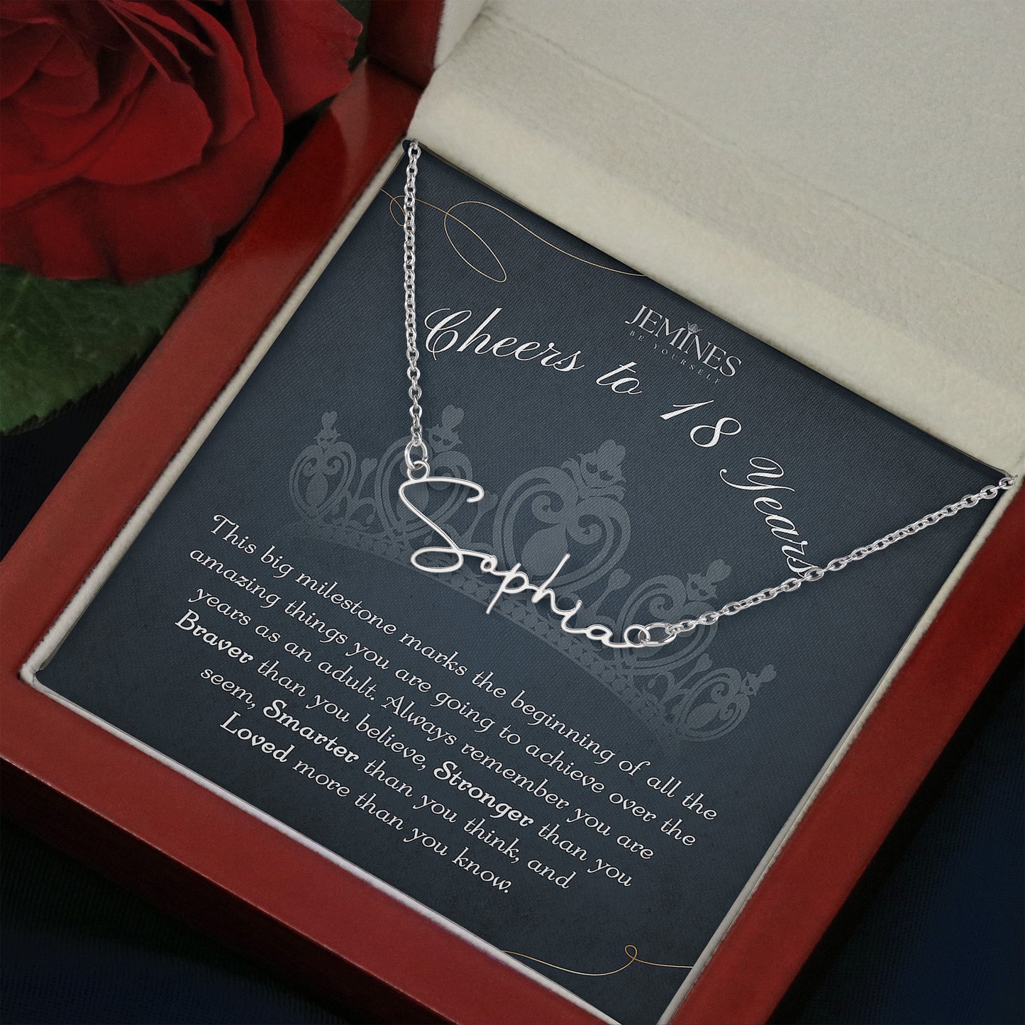 18th Birthday Custom Signature Name Necklace