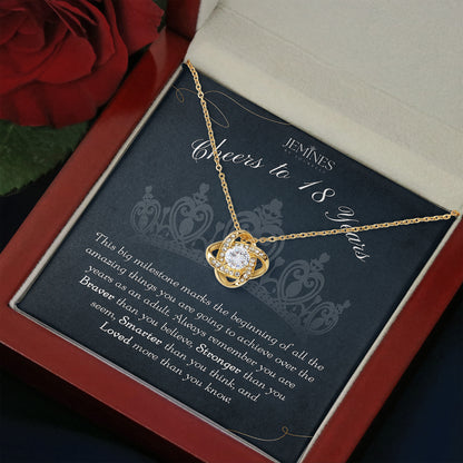 18th Birthday Love Knot Gold Necklace Gifts