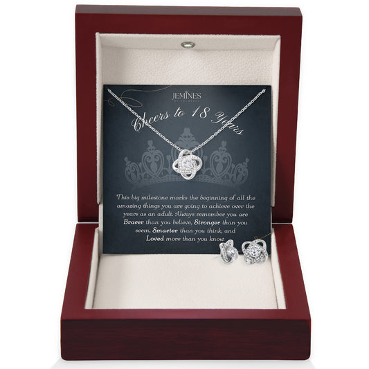 18th Birthday Love Knot Set Necklace Gifts