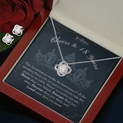 18th Birthday Love Knot Set Necklace Gifts