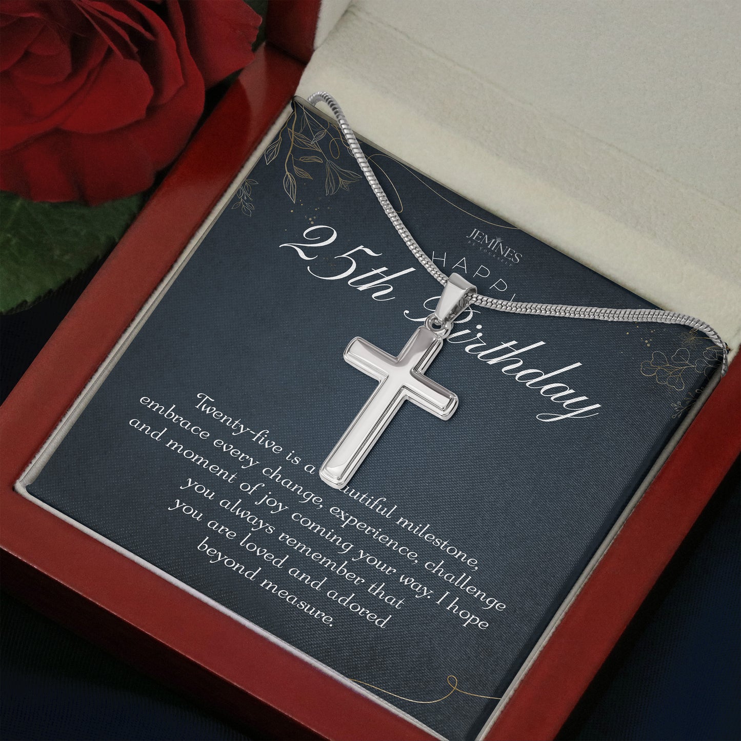25th Birthday Artisan Crafted Cross Necklace
