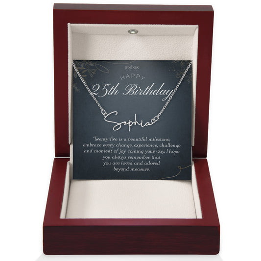 25th Birthday Custom Signature Name Necklace