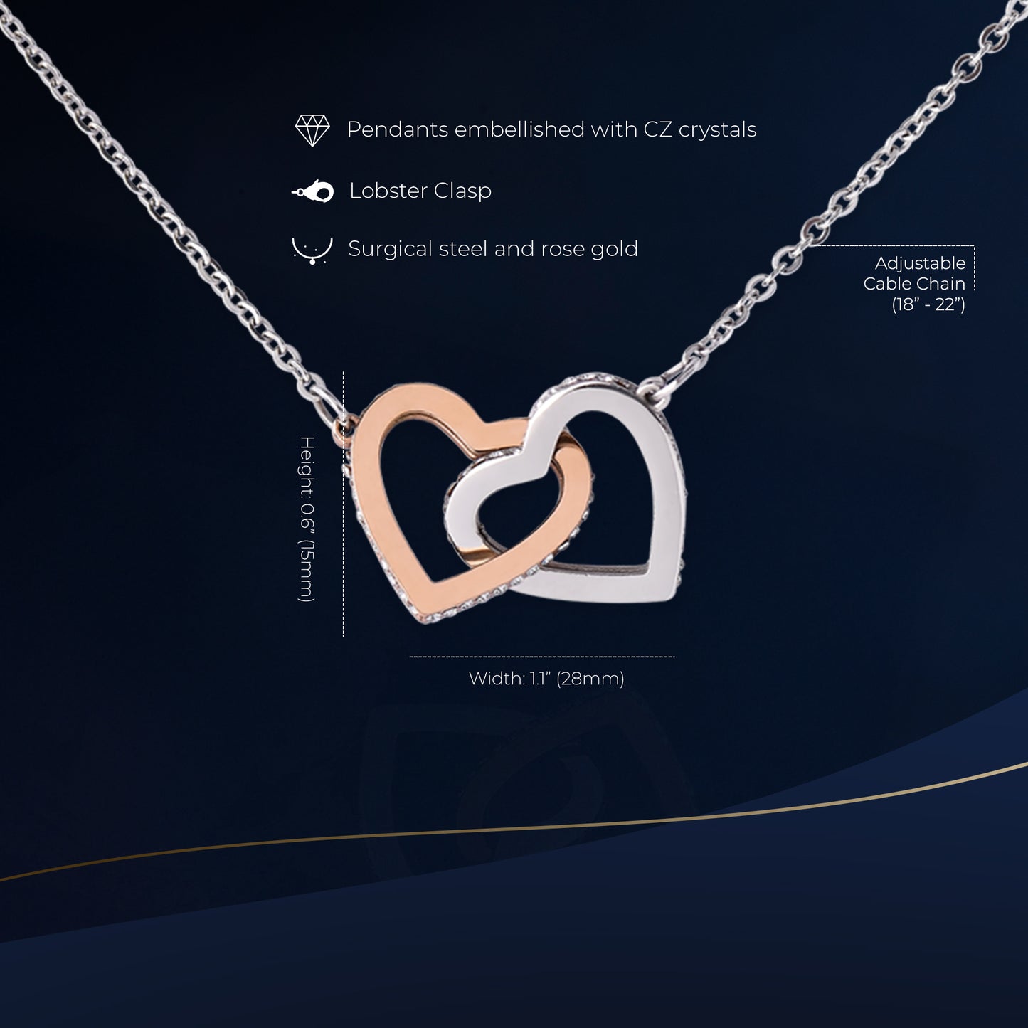 25th Birthday Interlocking Hearts Necklace