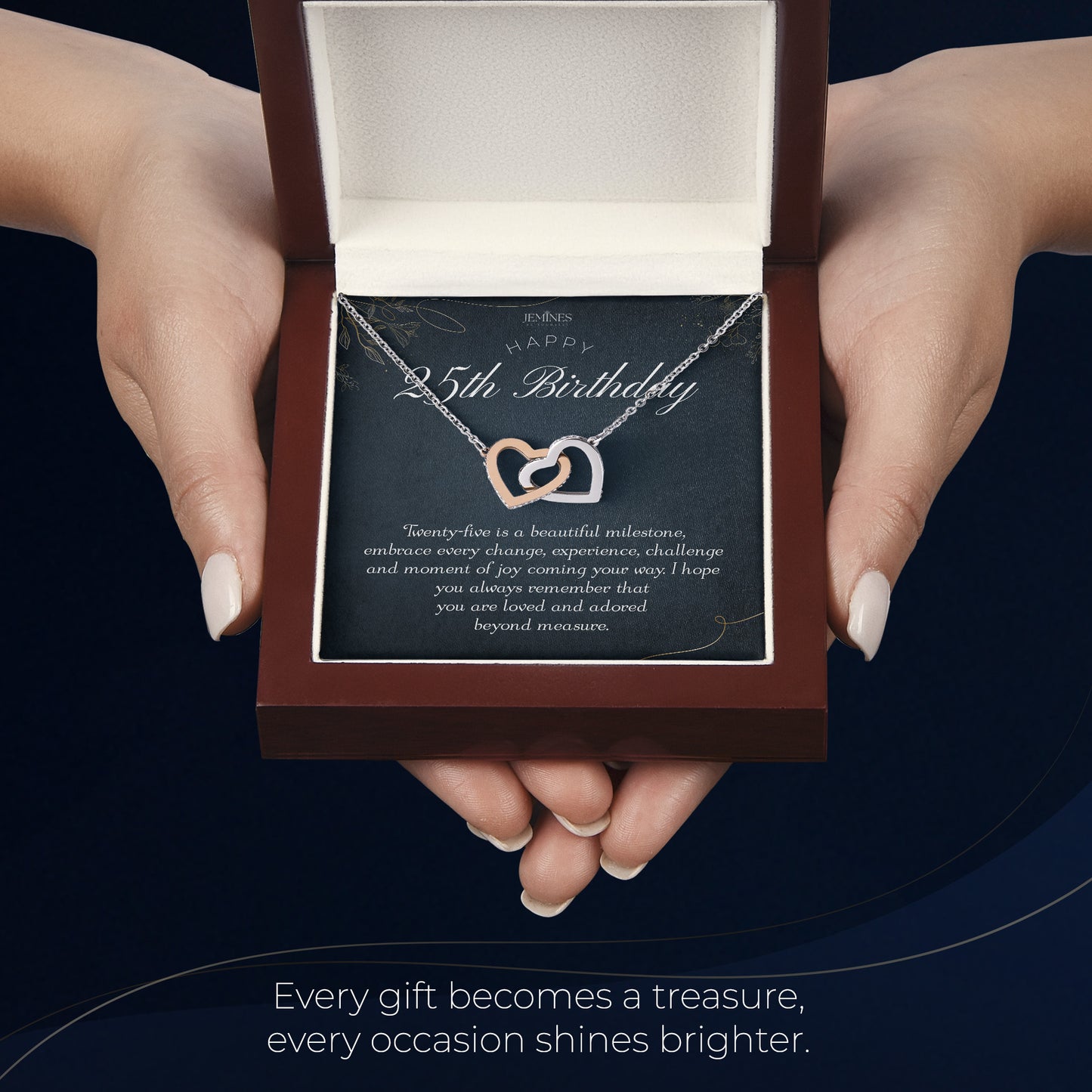 25th Birthday Interlocking Hearts Necklace