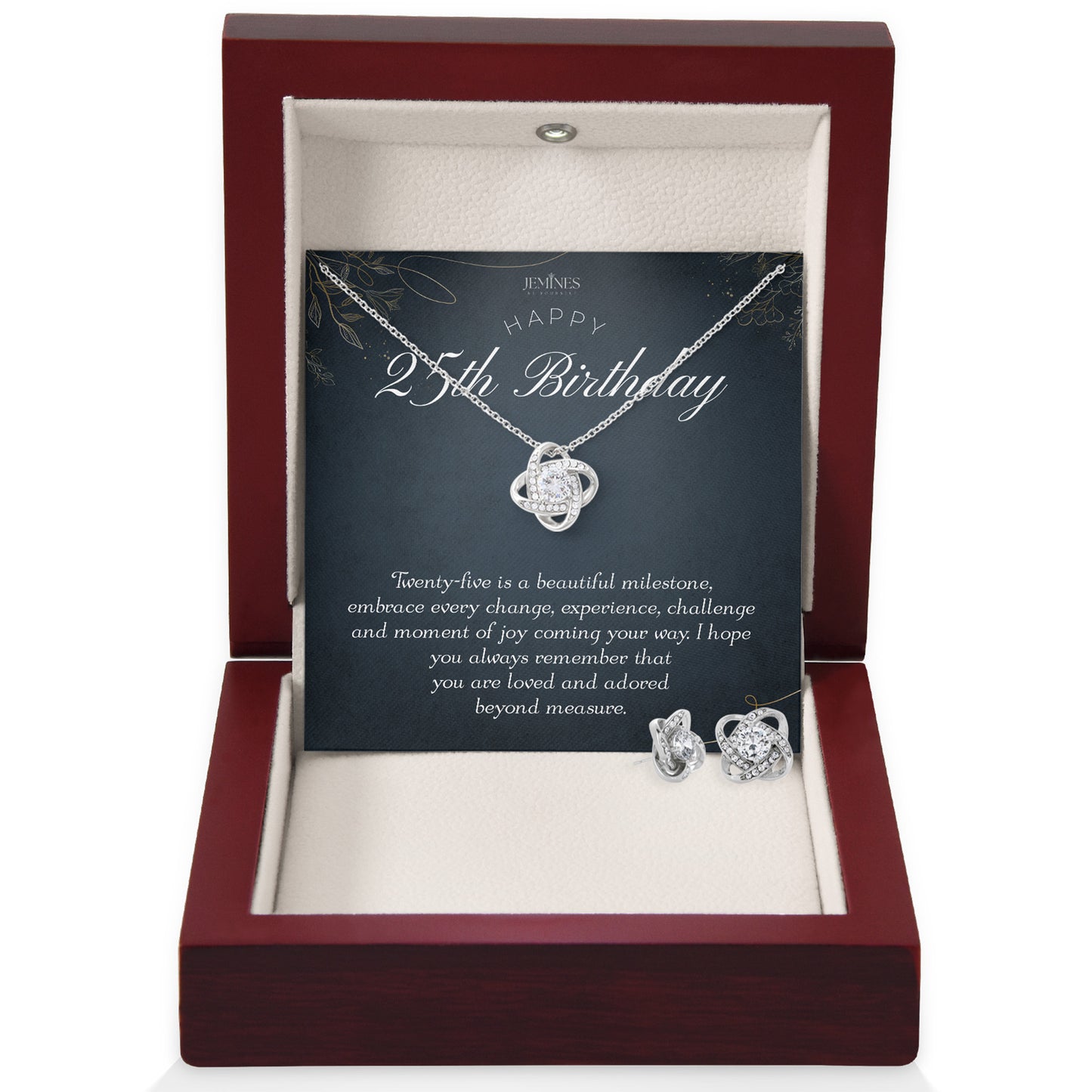 25th Birthday Love Knot Set Necklace Gifts