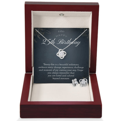 25th Birthday Love Knot Set Necklace Gifts