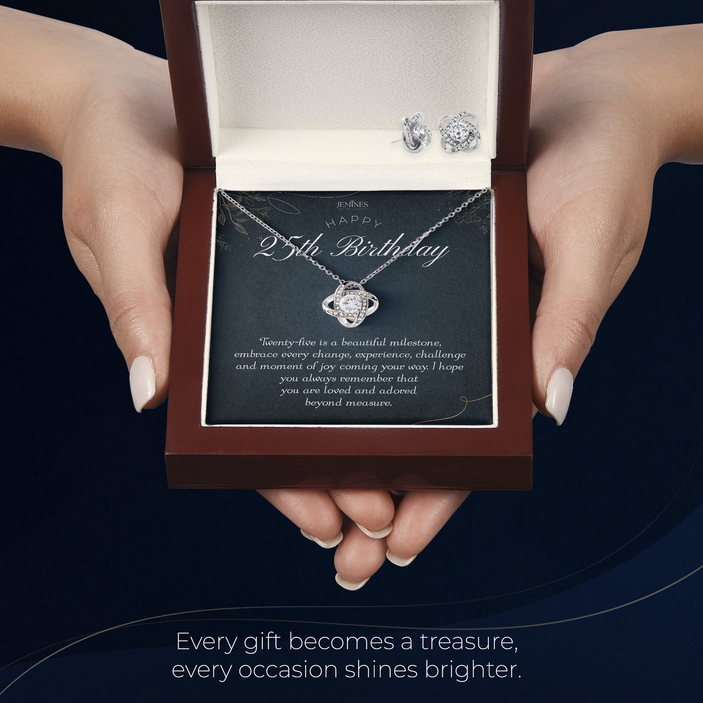 25th Birthday Love Knot Set Necklace Gifts