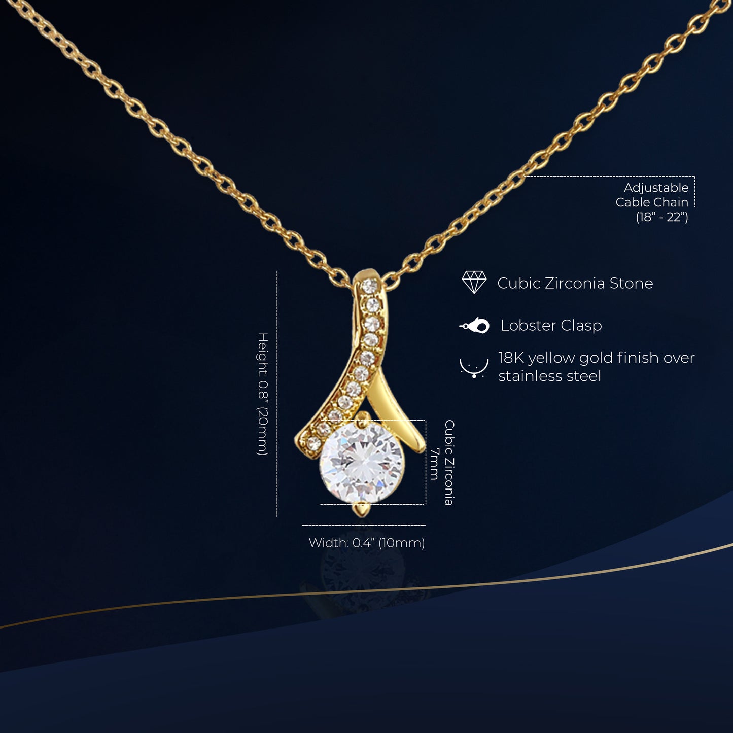 30th Birthday Alluring Beauty Gold Necklace