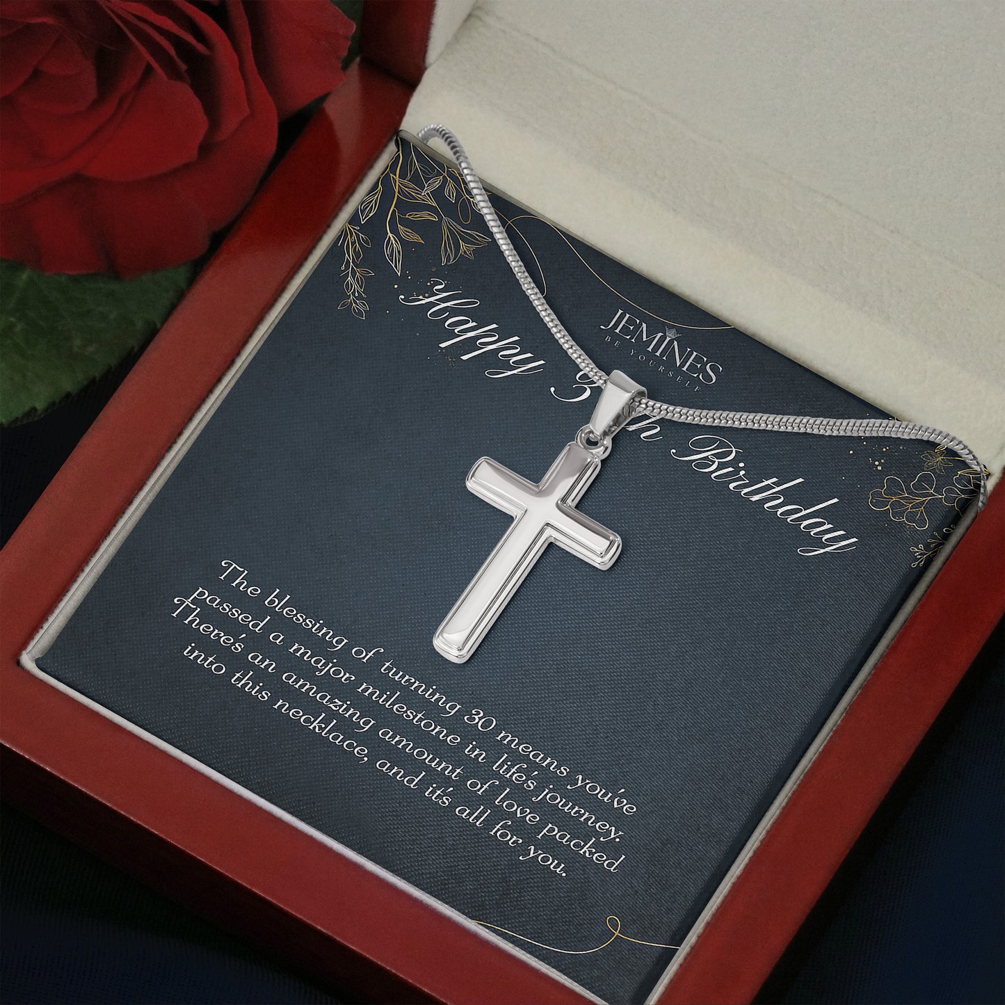 30th Birthday Artisan Crafted Cross Necklace