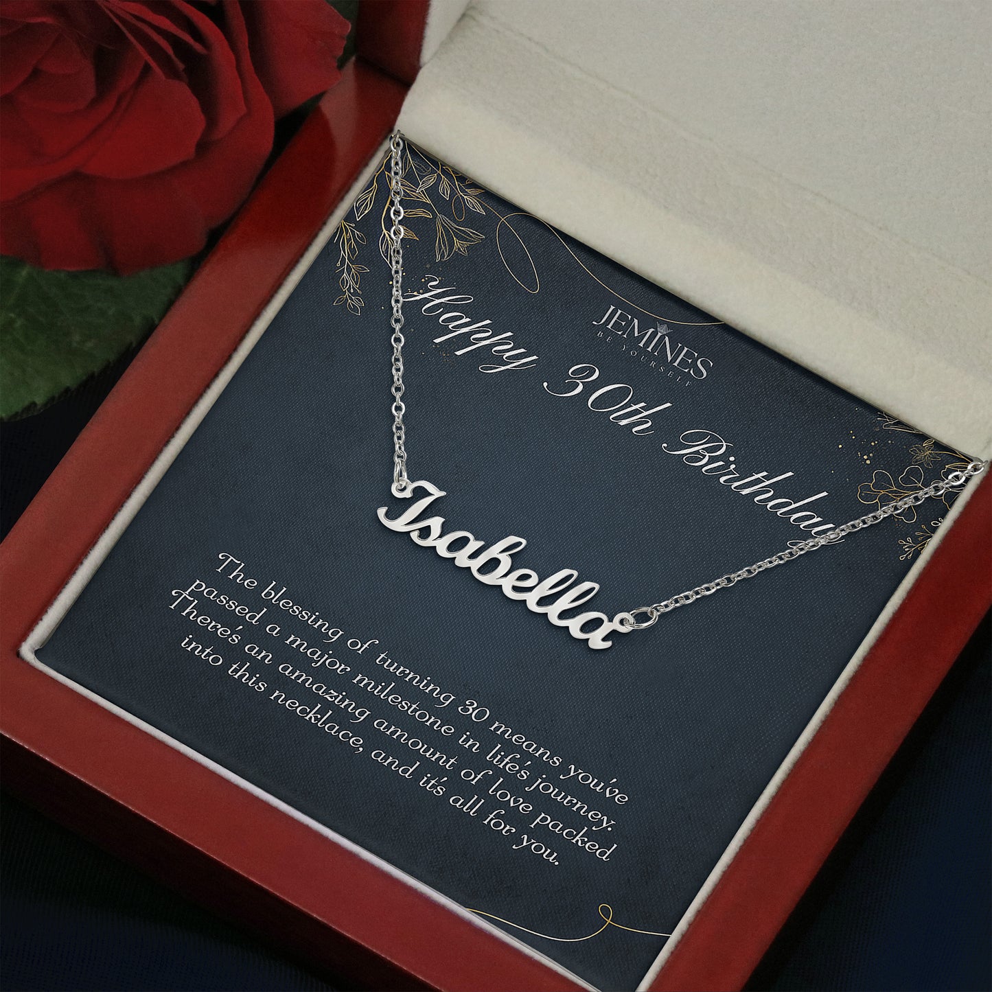 30th Birthday Custom Name Necklace Gifts
